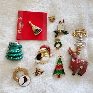 Vintage lot holiday Pins/Brooch
